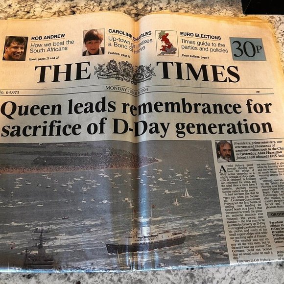 1994 Diu Uit Mon Droit “Queen Leads D-Day Remembrance Sacrafice” Newspaper - Picture 4 of 4